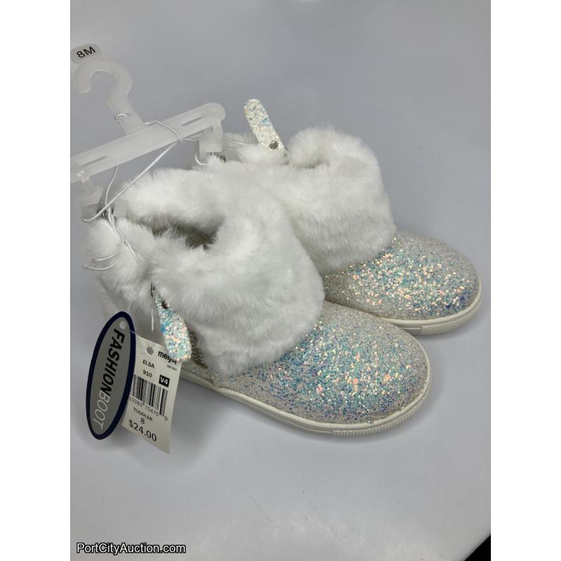 Silver Glitter Fashion Boot Toddler Size 8