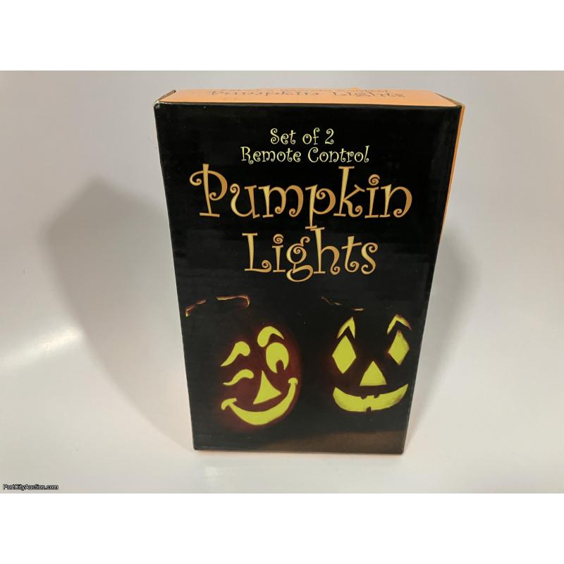 Set of 2 Remote Control Pumpkin Lights