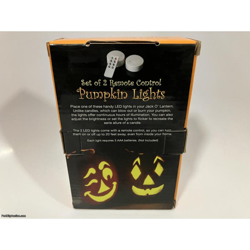 Set of 2 Remote Control Pumpkin Lights