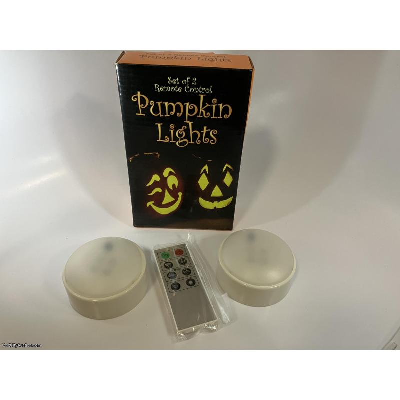 Set of 2 Remote Control Pumpkin Lights
