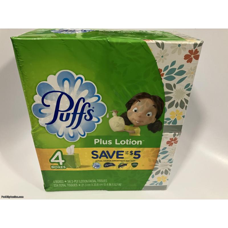 Puffs Plus Lotion Facial Tissue 4-Boxes
