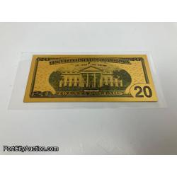Golden Foil $20 Bill Collectible Replica Bank Note