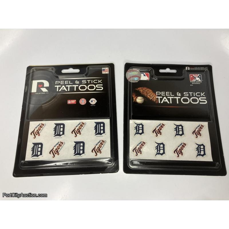 Lot of 2 Detroit Tigers Peel and Stick Tattoos