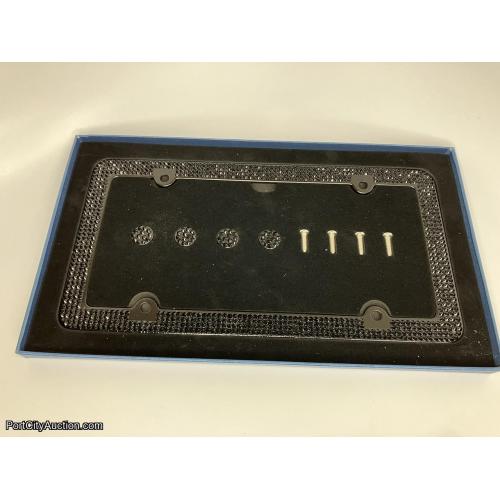 Black Jeweled License Plate Holder