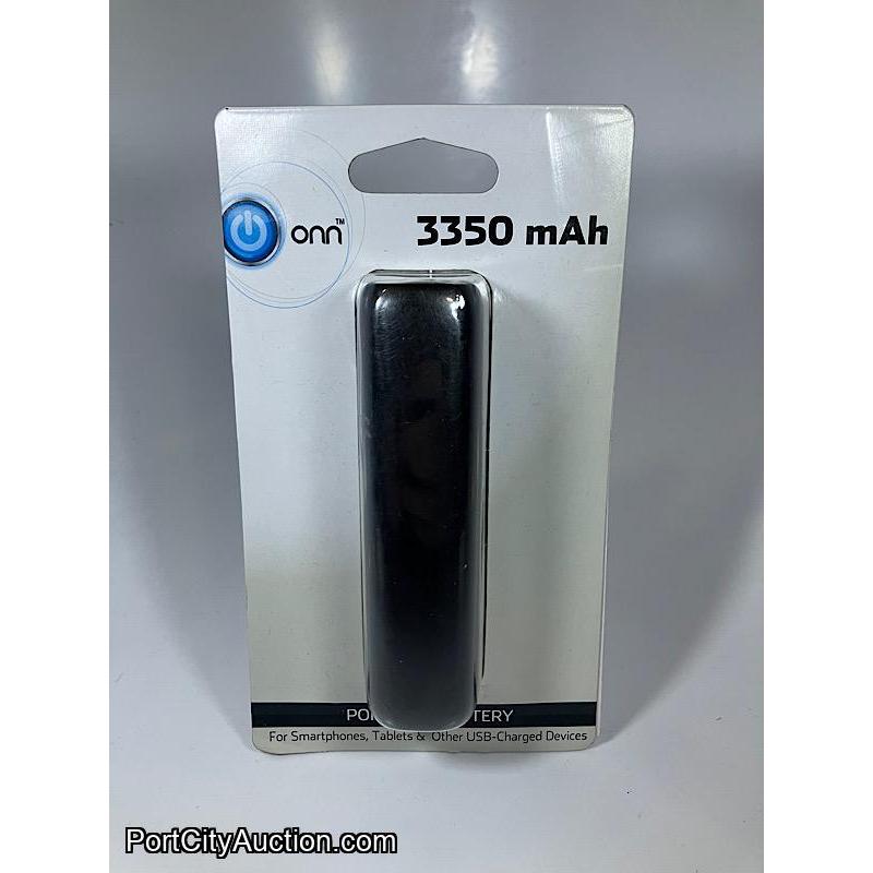 ONN Portable Battery / Charger, 3350 mAh, Black NEW