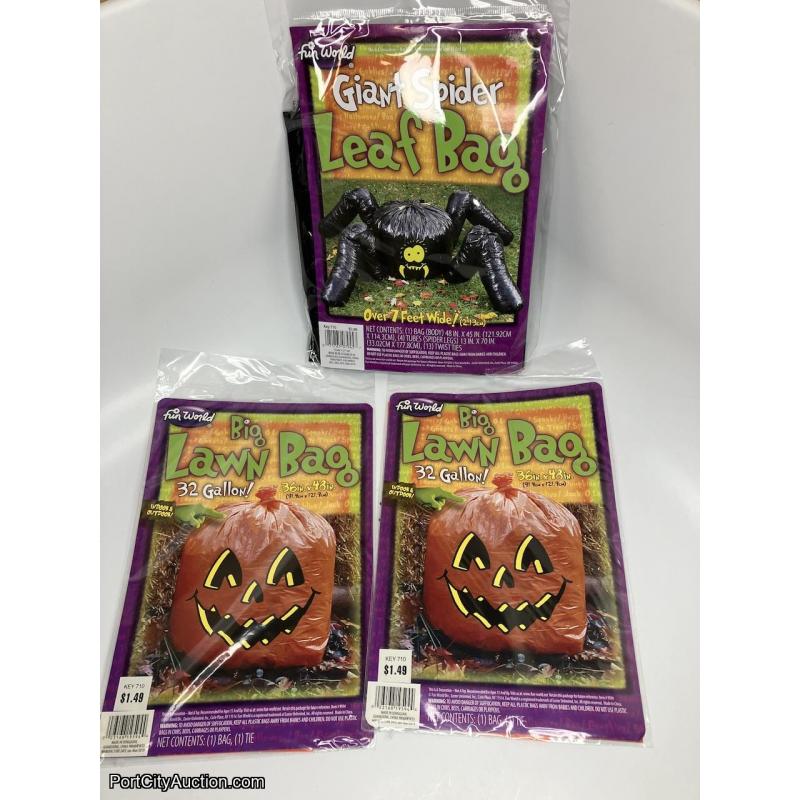 Lot of 3 Giant Halloween Leaf Bags