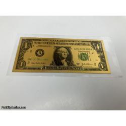 Golden Foil $1 Bill Collectible Replica Bank Note