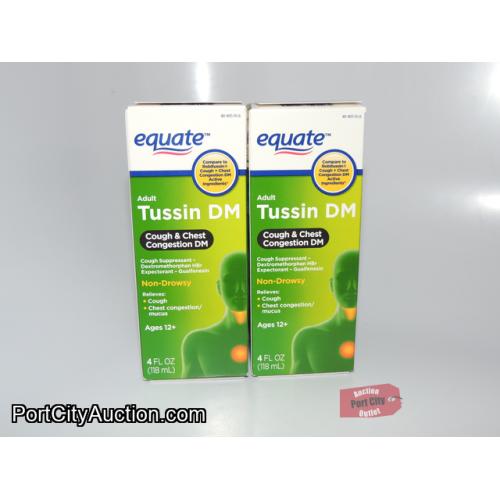 LOT OF 2 Equate Adult Tussin DM 4 FL OZ