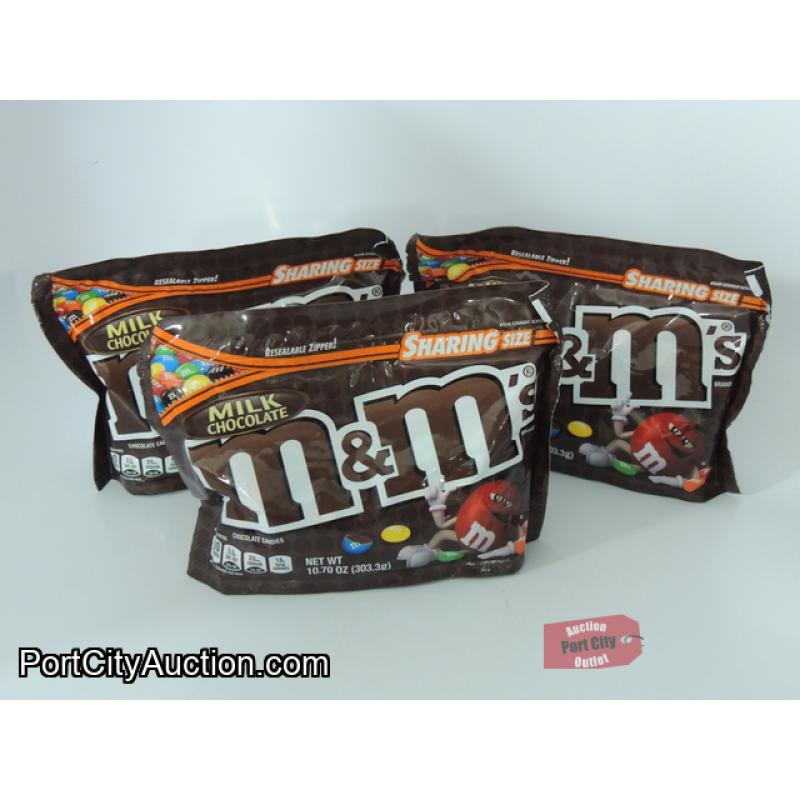 Lot of 3 Milk Chocolate M&M's Sharing Size